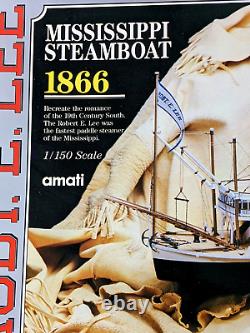 Kit de modèle de bateau en bois Amati 1/150 Mississippi Steamboat Robert E. Lee Kit #1439