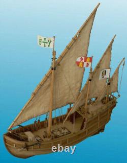 Kit de modèle de bateau en bois Dusek Nina D012 à l'échelle 1/72 - Nouvelle boîte ouverte