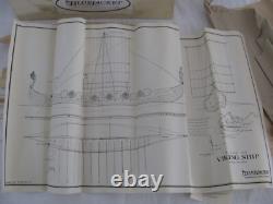 Kit de modèle de bateau en bois Viking Ship Crafters 19 avec veste bleue vintage NIB