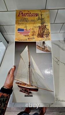 Kit de modèle de navire américain Vintage C MAMOLI MV43 Puritan Échelle 1/50 NON UTILISÉ Italie