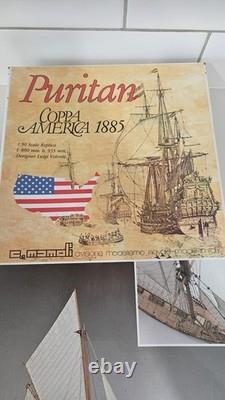 Kit de modèle de navire américain Vintage C MAMOLI MV43 Puritan Échelle 1/50 NON UTILISÉ Italie