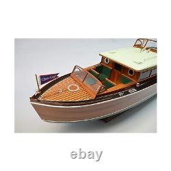 Kit de modèle en bois de bateau de banlieue Dumas 1929, à l'échelle 1/12, noir.