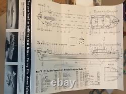 Kit de modélisme de bateau Varney L. S. T. de 1944 extrêmement rare dans sa boîte d'origine avec instructions
