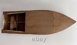 Kit de modélisme en bois vintage Coque de bateau à moteur motorisée pour compléter/restaurer/exposer