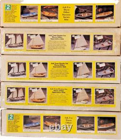Lot de 5 kits de modèles de bateaux en bois vintage Midwest, 4 scellés, 1 ouvert (en l’état)