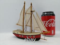 Lot de 5 modèles de navires à voile en bois faits main, grand bateau, décor nautique