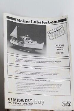 MAINE LOBSTER BOAT Modèle d'affichage en bois Kit MIDWEST PRODUCTS #953