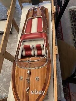 MODÈLE RÉPLIQUE EN BOIS DU BATEAU RIVA AQUARAMA DE 35 POUCES