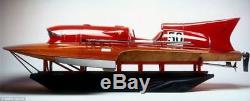 Maquette De Bateau Miniature En Bois Pour Ferrari Hydroplane Scale 1/10 31.4 Ted Équipée D'un Moteur