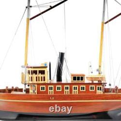 Maquette de bateau Seguin en bois, assemblée à la main, avec support et plaque nominative
