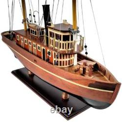 Maquette de bateau Seguin en bois, assemblée à la main, avec support et plaque nominative