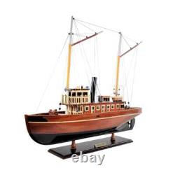 Maquette de bateau Seguin en bois, assemblée à la main, avec support et plaque nominative