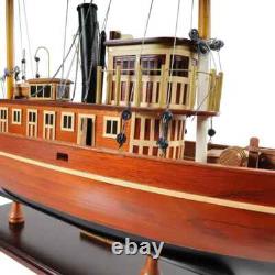 Maquette de bateau Seguin en bois, assemblée à la main, avec support et plaque nominative