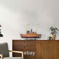 Maquette de bateau Seguin en bois, assemblée à la main, avec support et plaque nominative