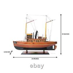 Maquette de bateau Seguin en bois, assemblée à la main, avec support et plaque nominative