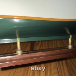 Maquette de bateau à moteur en bois préassemblée avec support d’exposition, thème nautique