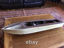 Maquette de bateau antique vintage en bois de 32 pouces, fabriquée à la main