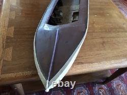 Maquette de bateau antique vintage en bois de 32 pouces, fabriquée à la main