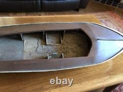 Maquette de bateau antique vintage en bois de 32 pouces, fabriquée à la main