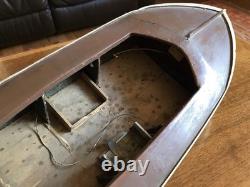 Maquette de bateau antique vintage en bois de 32 pouces, fabriquée à la main