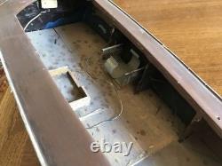 Maquette de bateau antique vintage en bois de 32 pouces, fabriquée à la main