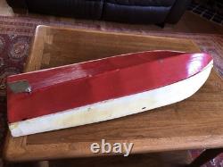 Maquette de bateau antique vintage en bois de 32 pouces, fabriquée à la main
