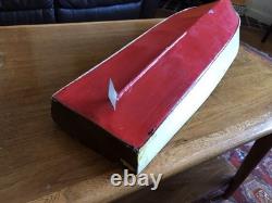 Maquette de bateau antique vintage en bois de 32 pouces, fabriquée à la main