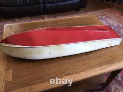 Maquette de bateau antique vintage en bois de 32 pouces, fabriquée à la main