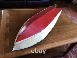 Maquette de bateau antique vintage en bois de 32 pouces, fabriquée à la main