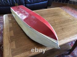 Maquette de bateau antique vintage en bois de 32 pouces, fabriquée à la main