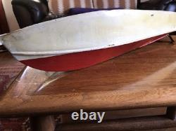 Maquette de bateau antique vintage en bois de 32 pouces, fabriquée à la main