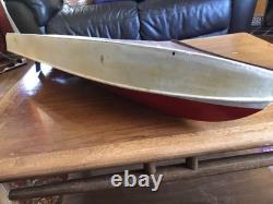 Maquette de bateau antique vintage en bois de 32 pouces, fabriquée à la main