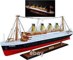 Maquette de bateau de croisière en bois RMS Titanic 23 60 cm décoration d’exposition détaillée