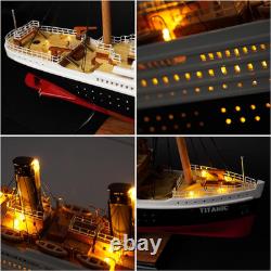 Maquette de bateau de croisière en bois RMS Titanic 23 60 cm décoration d’exposition détaillée