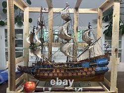 Maquette de bateau de guerre suédois WASA en bois fabriquée à la main, modèle de voilier de qualité muséale 38