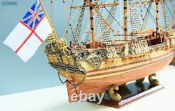 Maquette de bateau en bois HMY Royal Caroline 1749 à l'échelle 1/50 de 33 pouces