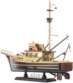 Maquette de bateau en bois Orca des Dents de la mer, bateau de pêche au requin pré-assemblé, finition antique, voile