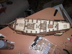 Maquette de bateau en bois Vintage San Juan Espanol Galleon à l'échelle 1/90