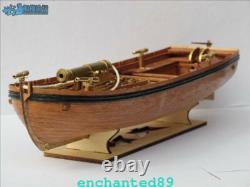 Maquette de bateau en bois à l’échelle 1/36, canonnière à coque complète armée, 14 pièces, Shicheng
