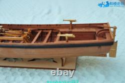 Maquette de bateau en bois à l’échelle 1/36, canonnière à coque complète armée, 14 pièces, Shicheng