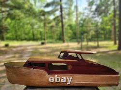 Maquette de bateau en bois artisanale à 27 modèles, réalisée par un élève du lycée de Chicago en 1954