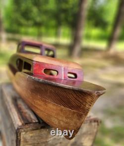 Maquette de bateau en bois artisanale à 27 modèles, réalisée par un élève du lycée de Chicago en 1954