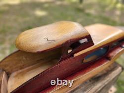 Maquette de bateau en bois artisanale à 27 modèles, réalisée par un élève du lycée de Chicago en 1954