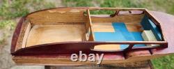 Maquette de bateau en bois artisanale à 27 modèles, réalisée par un élève du lycée de Chicago en 1954