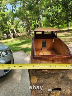 Maquette de bateau en bois artisanale à 27 modèles, réalisée par un élève du lycée de Chicago en 1954