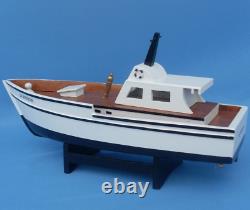 Maquette de bateau en bois de 14 pouces : Réplique du bateau SS Minnow de l'île de Gilligan, assemblée et neuve