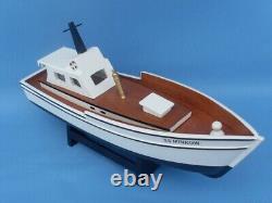 Maquette de bateau en bois de 14 pouces : Réplique du bateau SS Minnow de l'île de Gilligan, assemblée et neuve