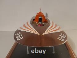 Maquette de bateau hydroptère Tether Race Miss Thriftway U-60 construite avec moteur à eau