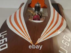 Maquette de bateau hydroptère Tether Race Miss Thriftway U-60 construite avec moteur à eau