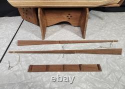Maquette de bateau jonque chinois en bois, artisanale, vintage des années 1950, 24 pouces